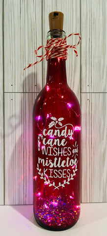 Candy Cane Mistletoe Red Bottle