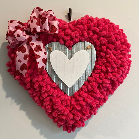 Hot Pink Heart Wreath