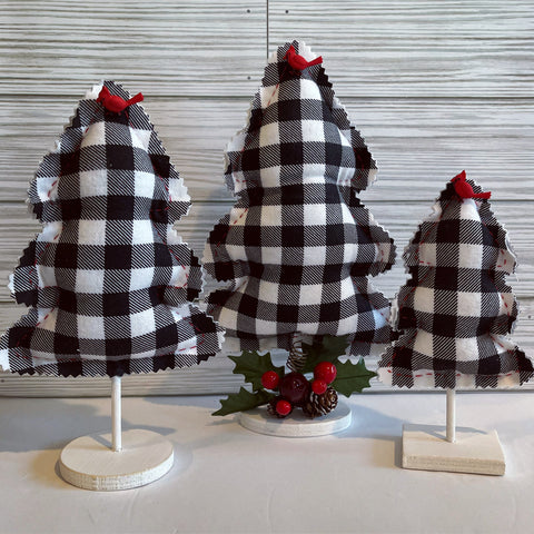 Black and White Checked Christmas Trees
