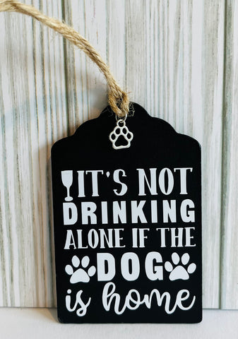 Black Dog Wine Bottle Gift Tag