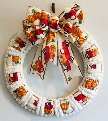 Fall Red Truck Wreath