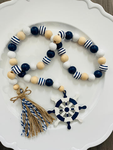Nautical Blue and White Beads