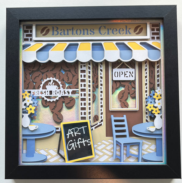 Coffee Shop Customizable 3D Shadowbox