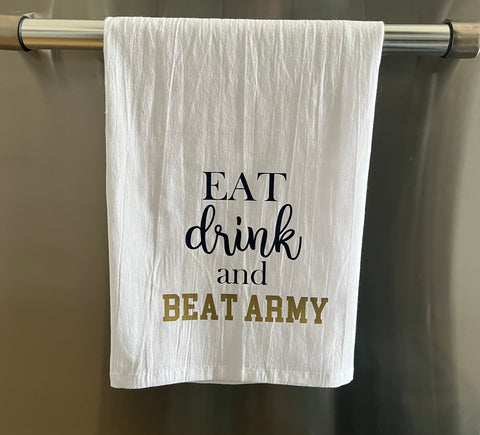 USNA Eat Drink and Beat Army Flower Sack Towel
