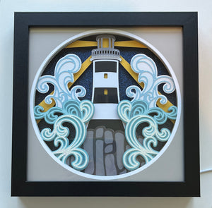 Lighthouse 3D Shadowbox with Plug-in Lights