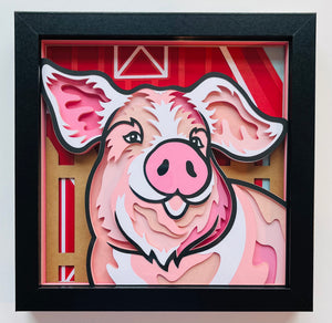 Pig 3D Shadowbox
