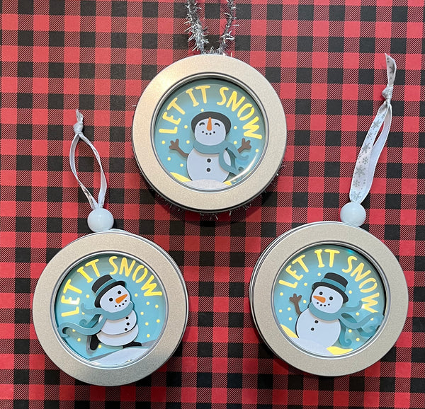 Snowmen 3D Ornaments with Lights