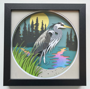 Blue Heron 3D Shadowbox
