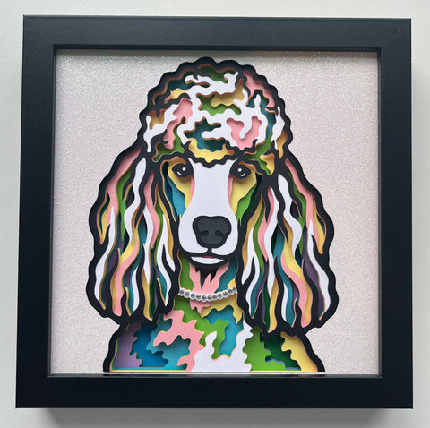Dog Poodle 3D Shadowbox - customizable
