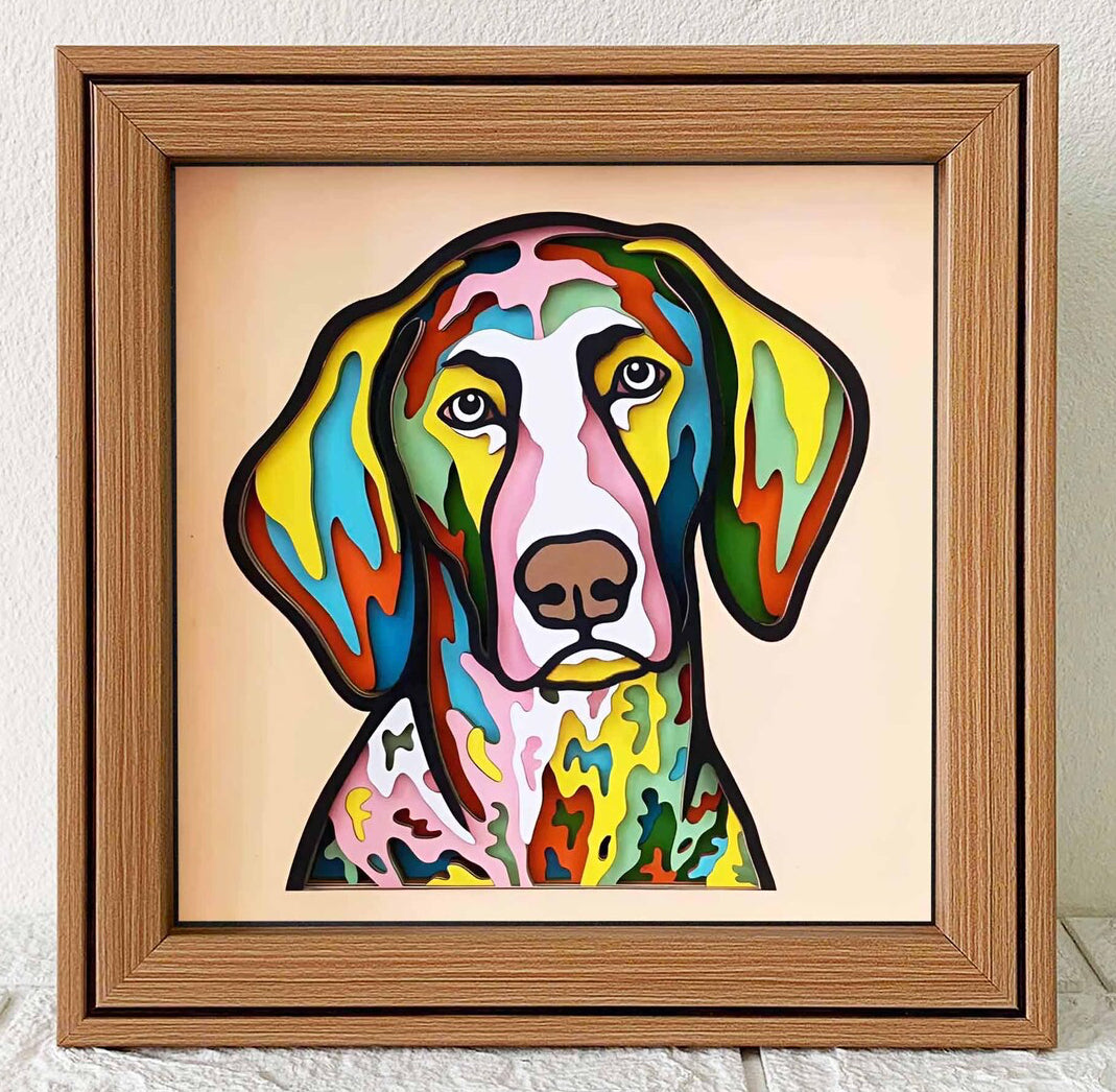 Dog German Shorthaired Pointer 3D Shadowbox - customizable