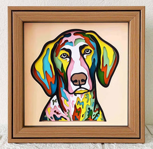Dog German Shorthaired Pointer 3D Shadowbox - customizable