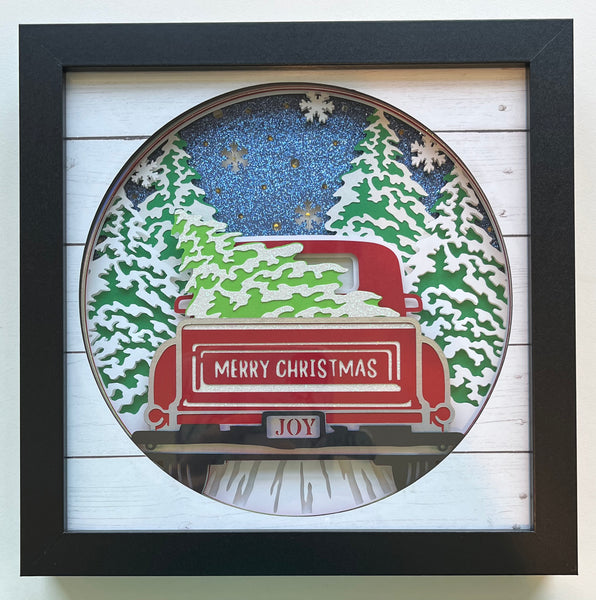 Christmas Red Truck 3D Shadowbox