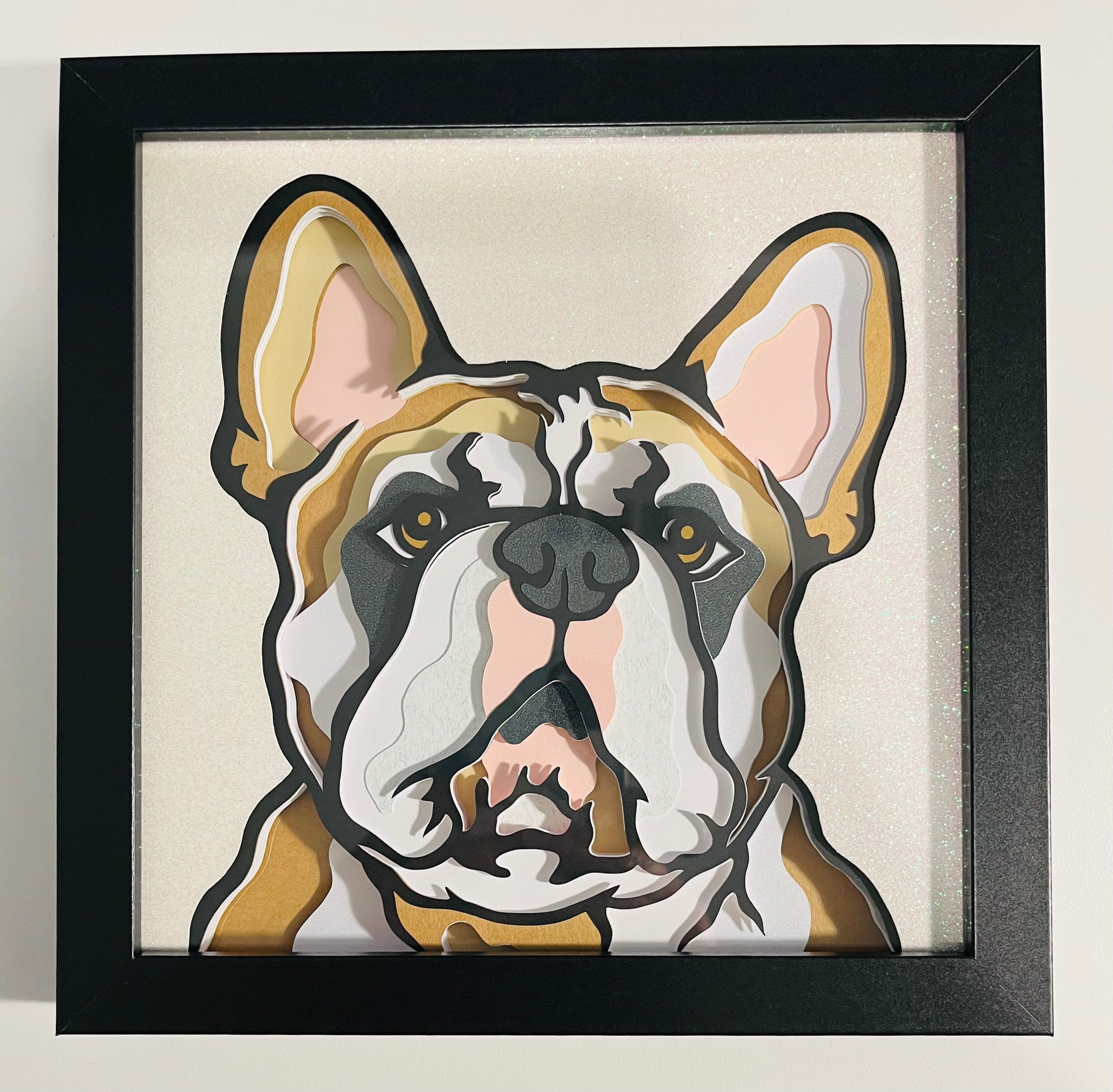 Dog French Bulldog 3D Shadowbox - customizable