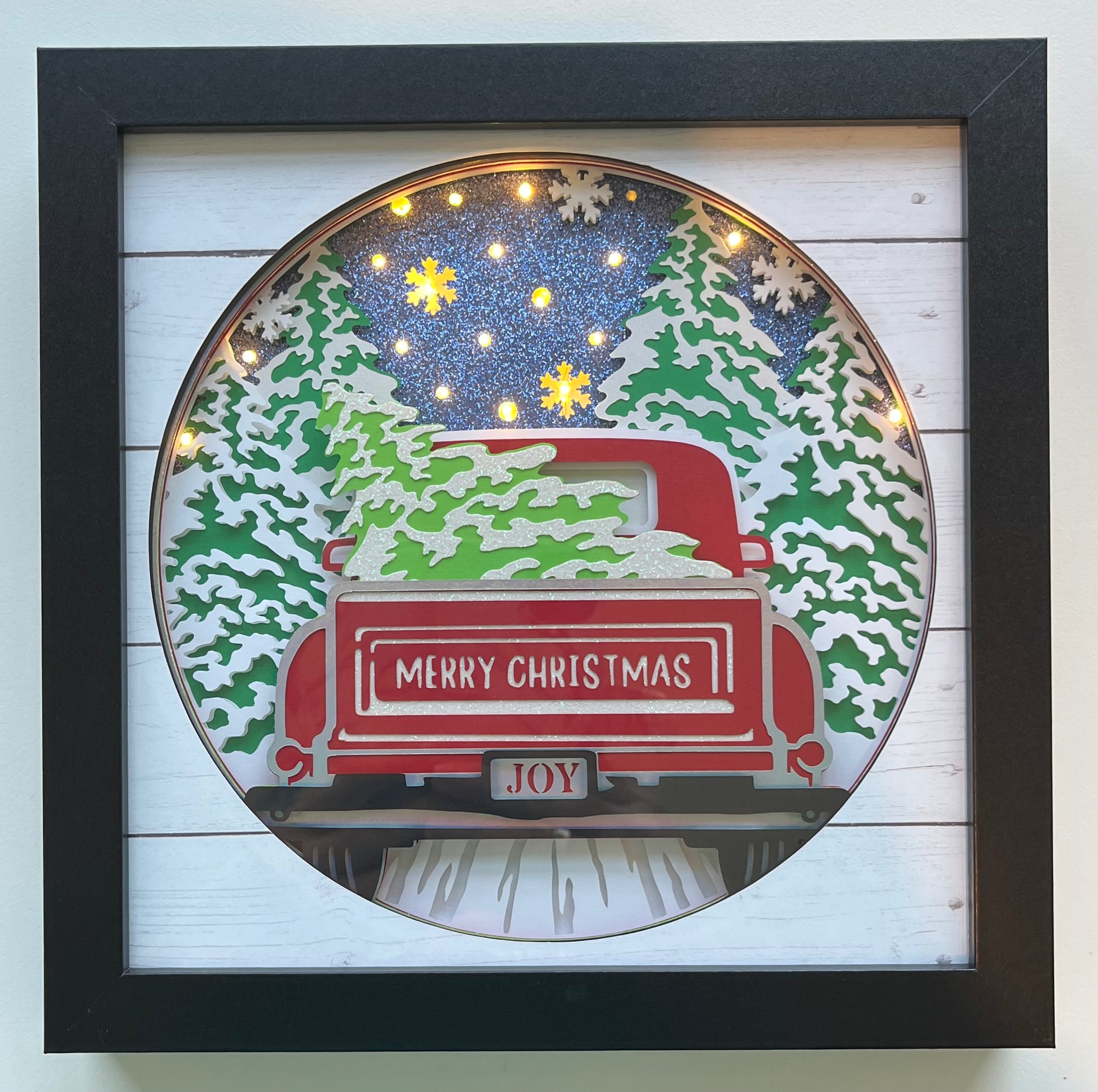 Christmas Red Truck 3D Shadowbox