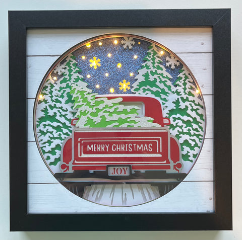 Christmas Red Truck 3D Shadowbox
