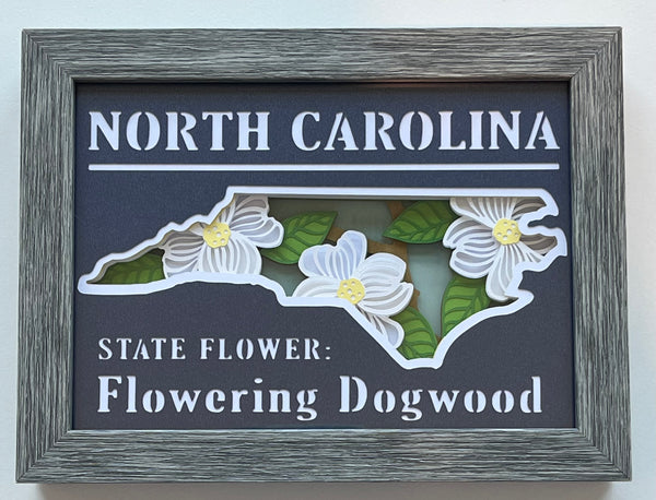 State Flower North Carolina 3D Shadowbox - customizable