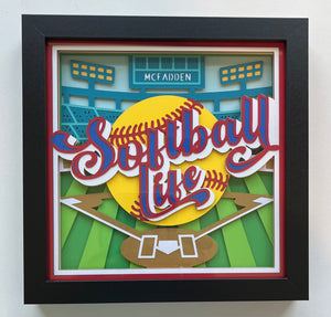 Softball Life 3D Shadowbox