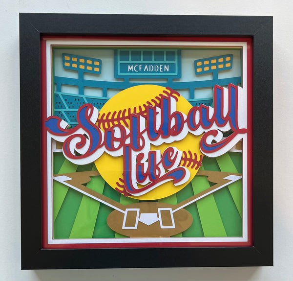 Softball Life 3D Shadowbox