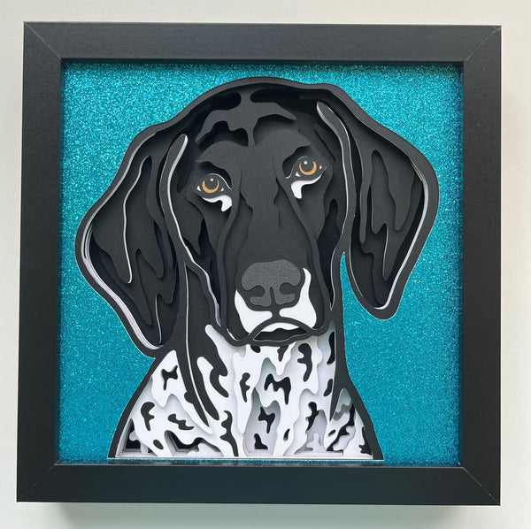 Dog German Shorthaired Pointer 3D Shadowbox - customizable