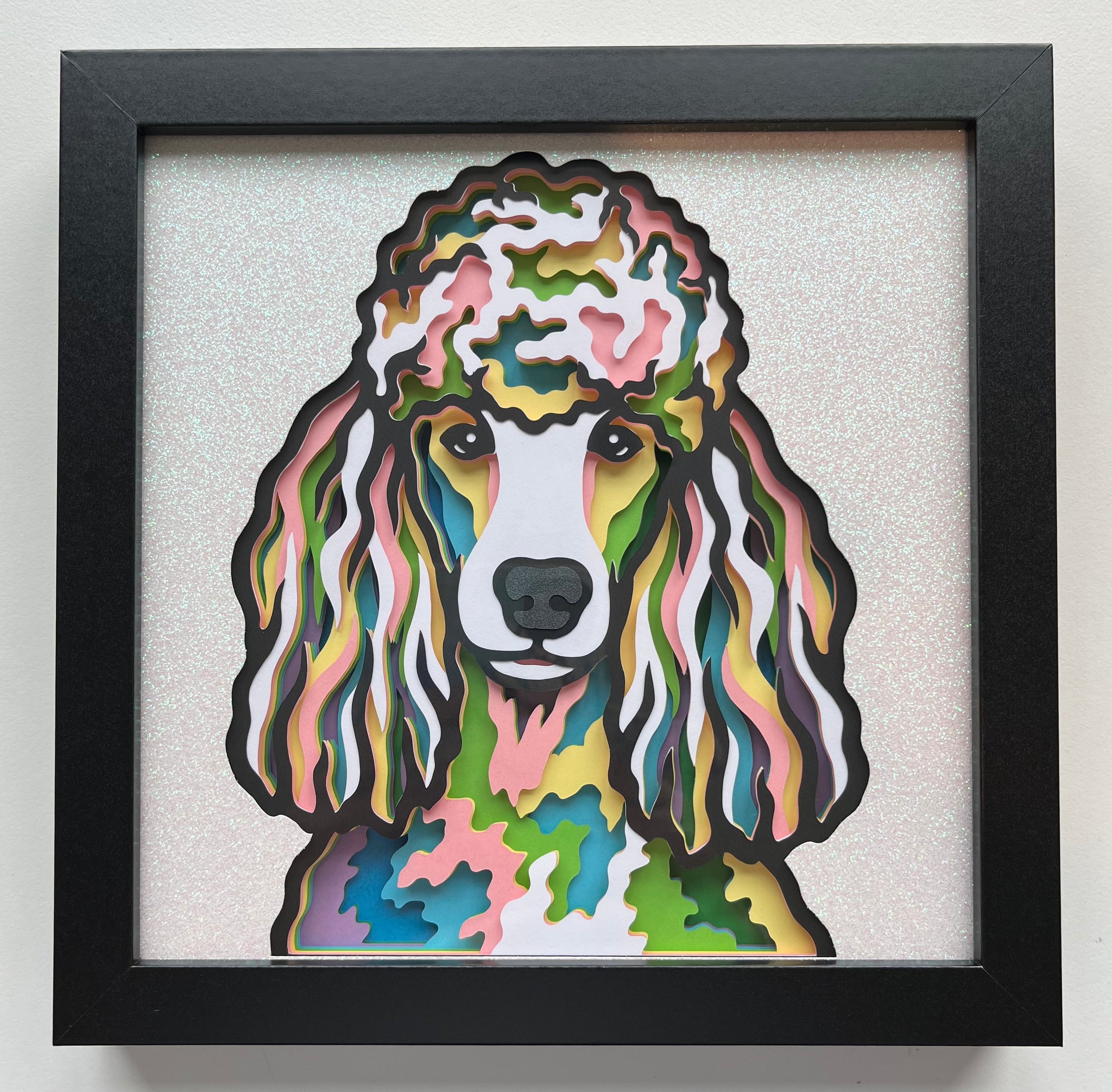 Dog Poodle 3D Shadowbox - customizable