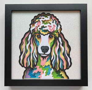 Dog Poodle 3D Shadowbox - customizable