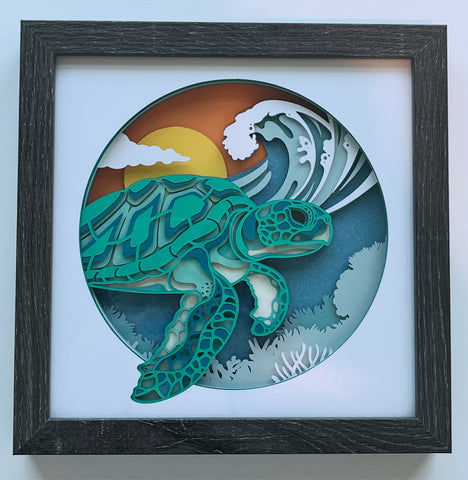 Turtle Realistic 3D Shadowbox