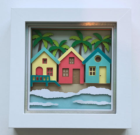 Mini Beach Houses 3D Shadowbox