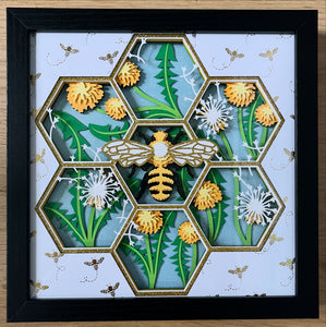 9x9 Bee 3D Shadowbox