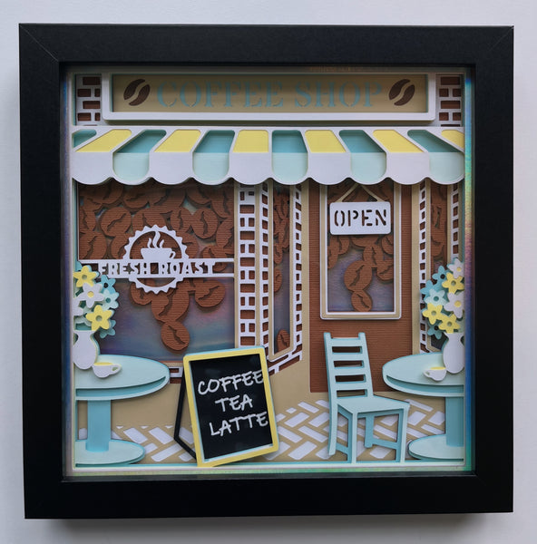 Coffee Shop Customizable 3D Shadowbox