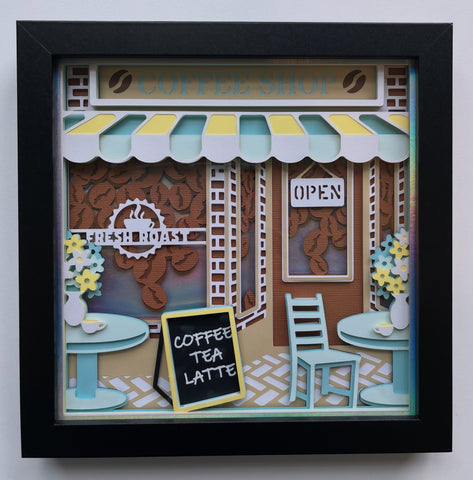 Coffee Shop Customizable 3D Shadowbox