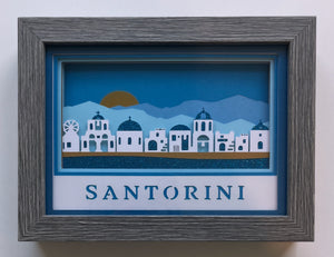 Santorini Greece 3D Shadowbox