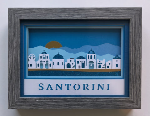 Santorini Greece 3D Shadowbox