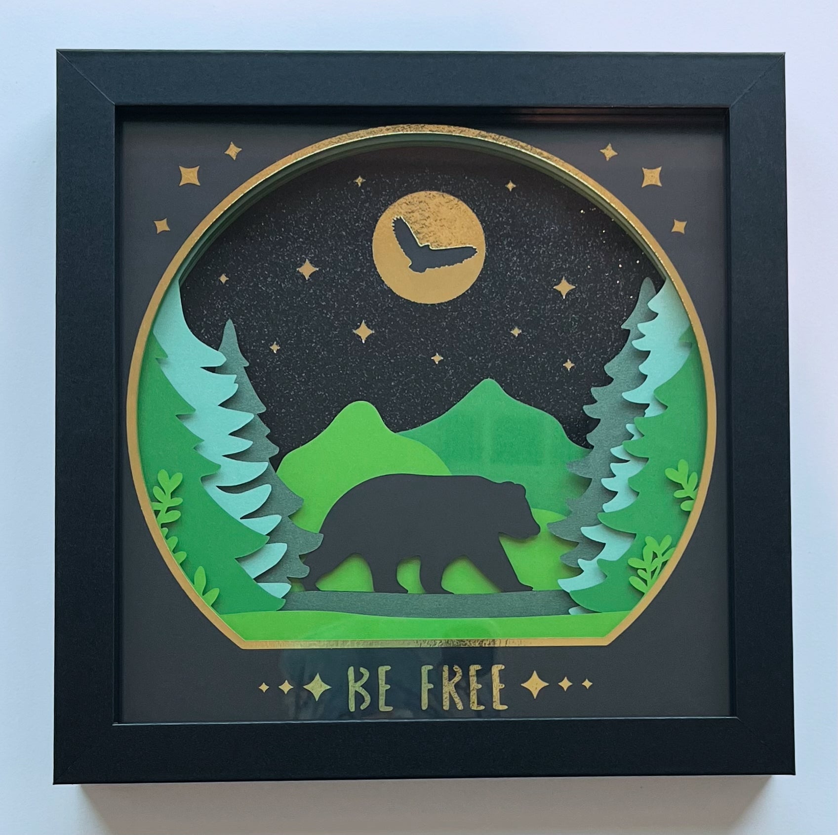 Be Free Bear 3D Shadowbox