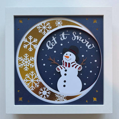Snowman Moon 3D Shadowbox