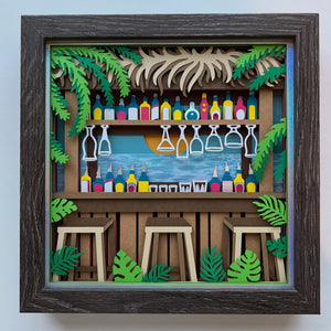 Tiki Bar 3D Shadowbox