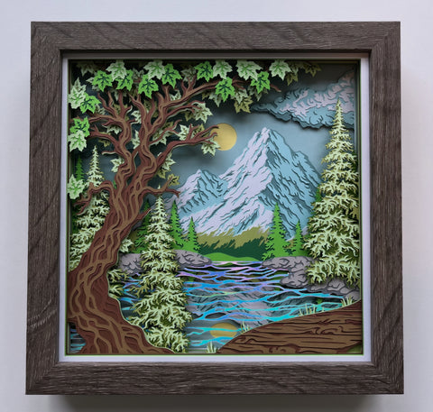 Mountain Reflection 3D Shadowbox
