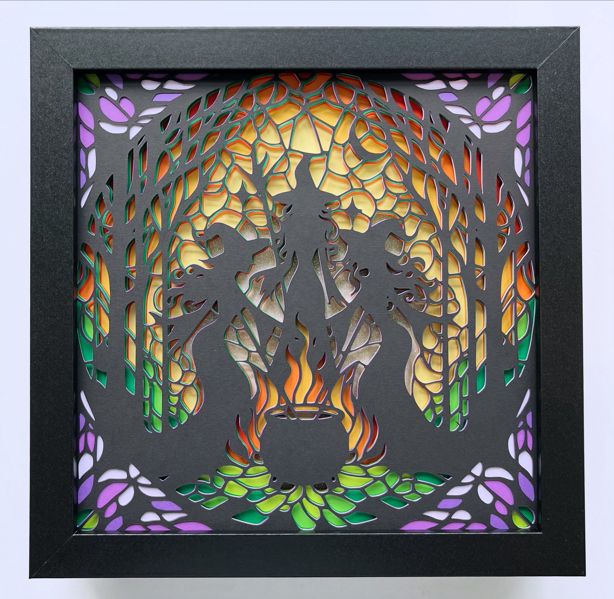 Witch Stained Glass 3D Shadowbox