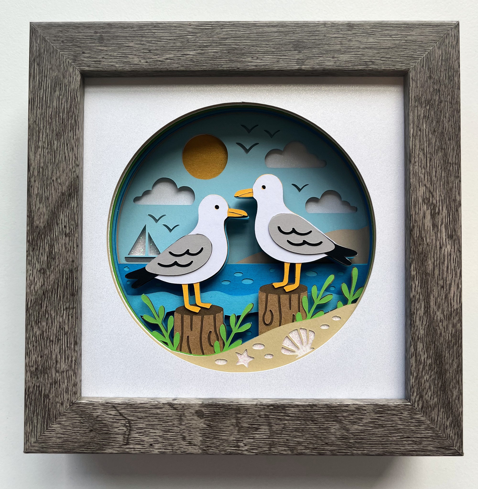 Mini Seagulls 3D Shadowbox