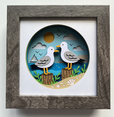 Mini Seagulls 3D Shadowbox