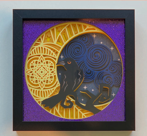 Raven Halloween 3D Shadowbox