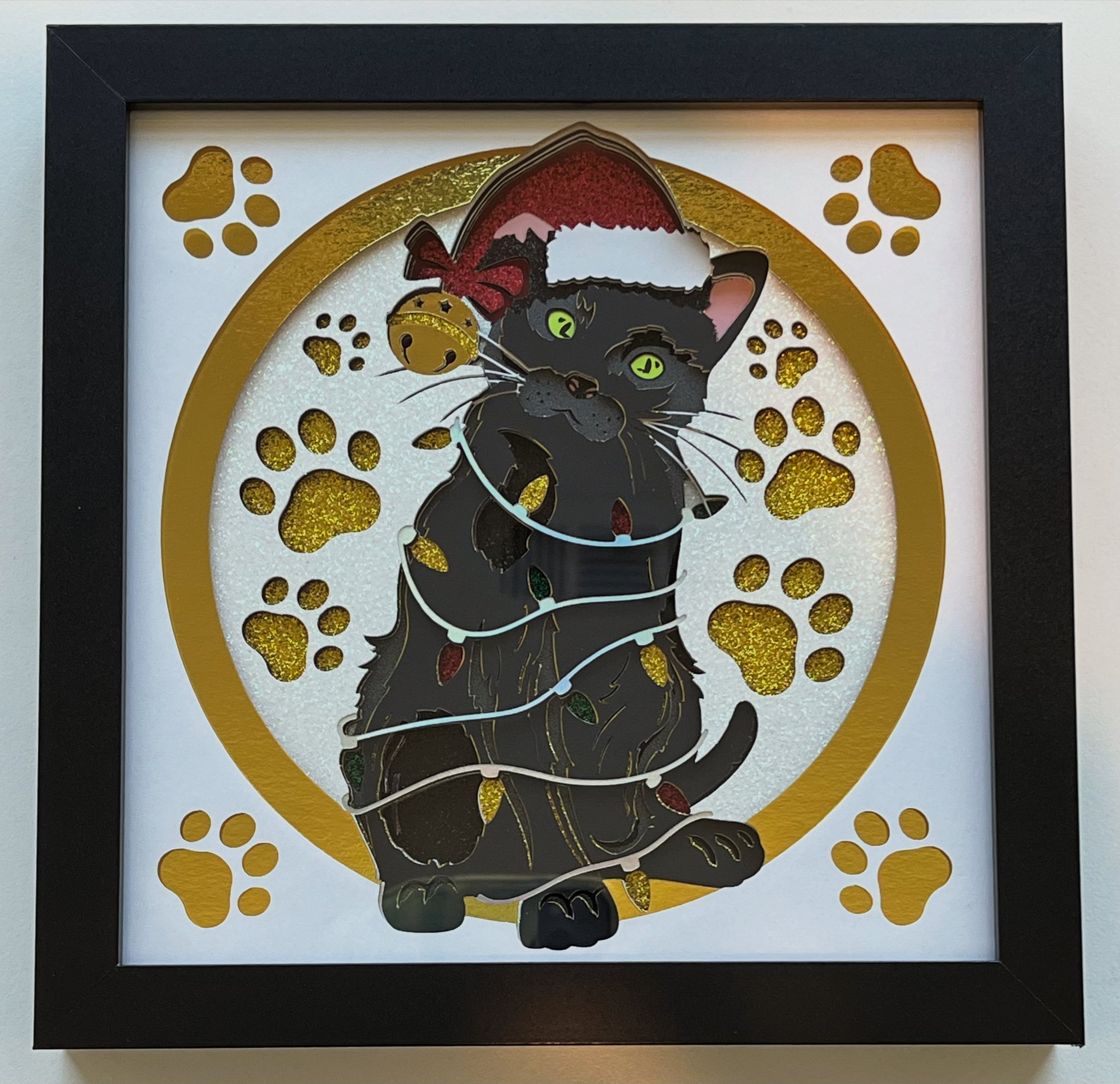 Christmas Cat 3D Shadowbox