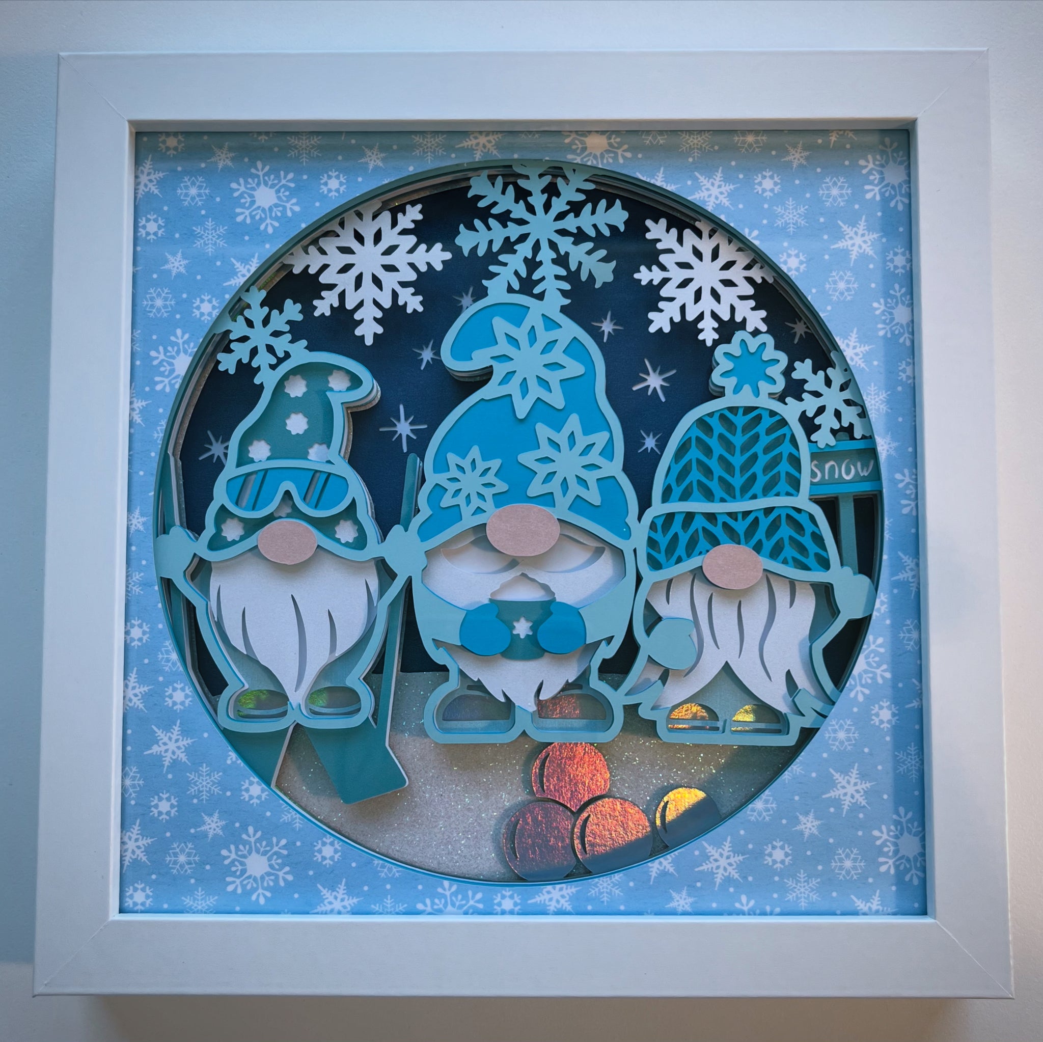 Snow Gnomes 3D Shadowbox
