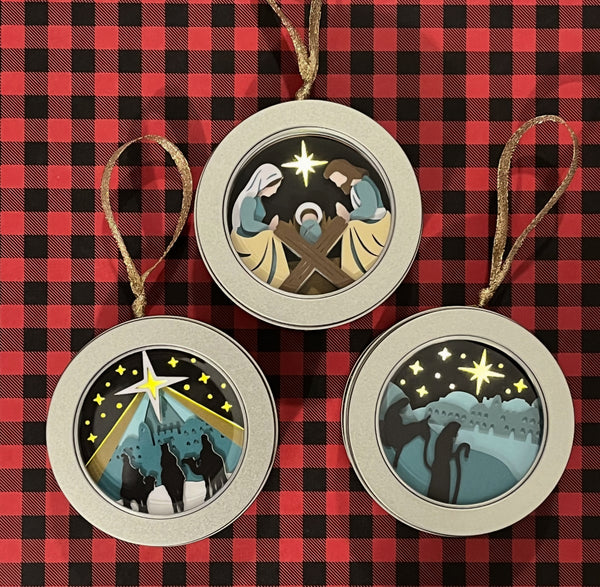 Nativity 3D Ornaments with Lights
