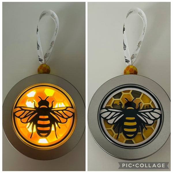 Bee 3D Ornament with Lights