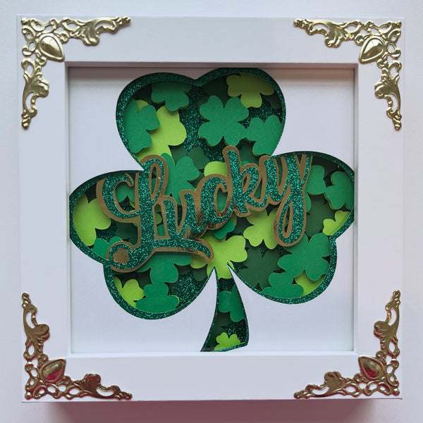 Mini Lucky Shamrock 3D Shadowbox