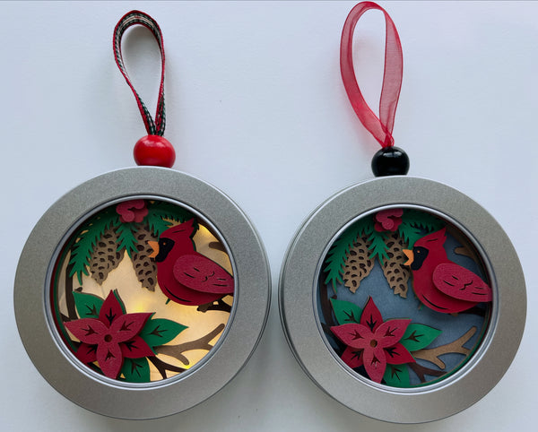 Cardinal 3D Ornament with Lights