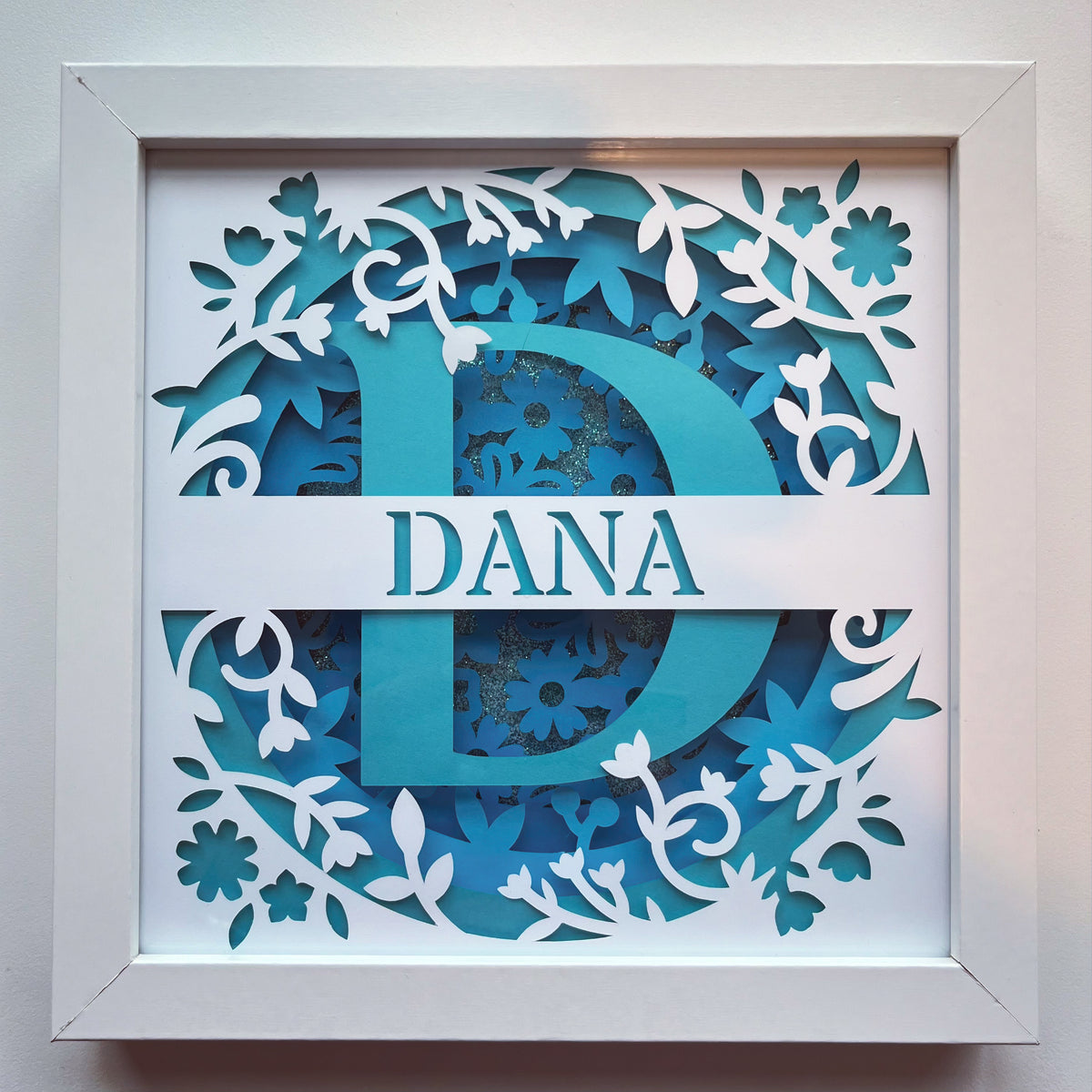 Monogram Flowers 3D Shadowbox – Bottles by the Beach