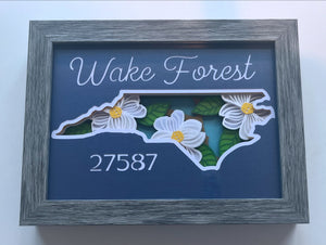 State Flower North Carolina 3D Shadowbox - customizable