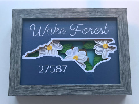 State Flower North Carolina 3D Shadowbox - customizable