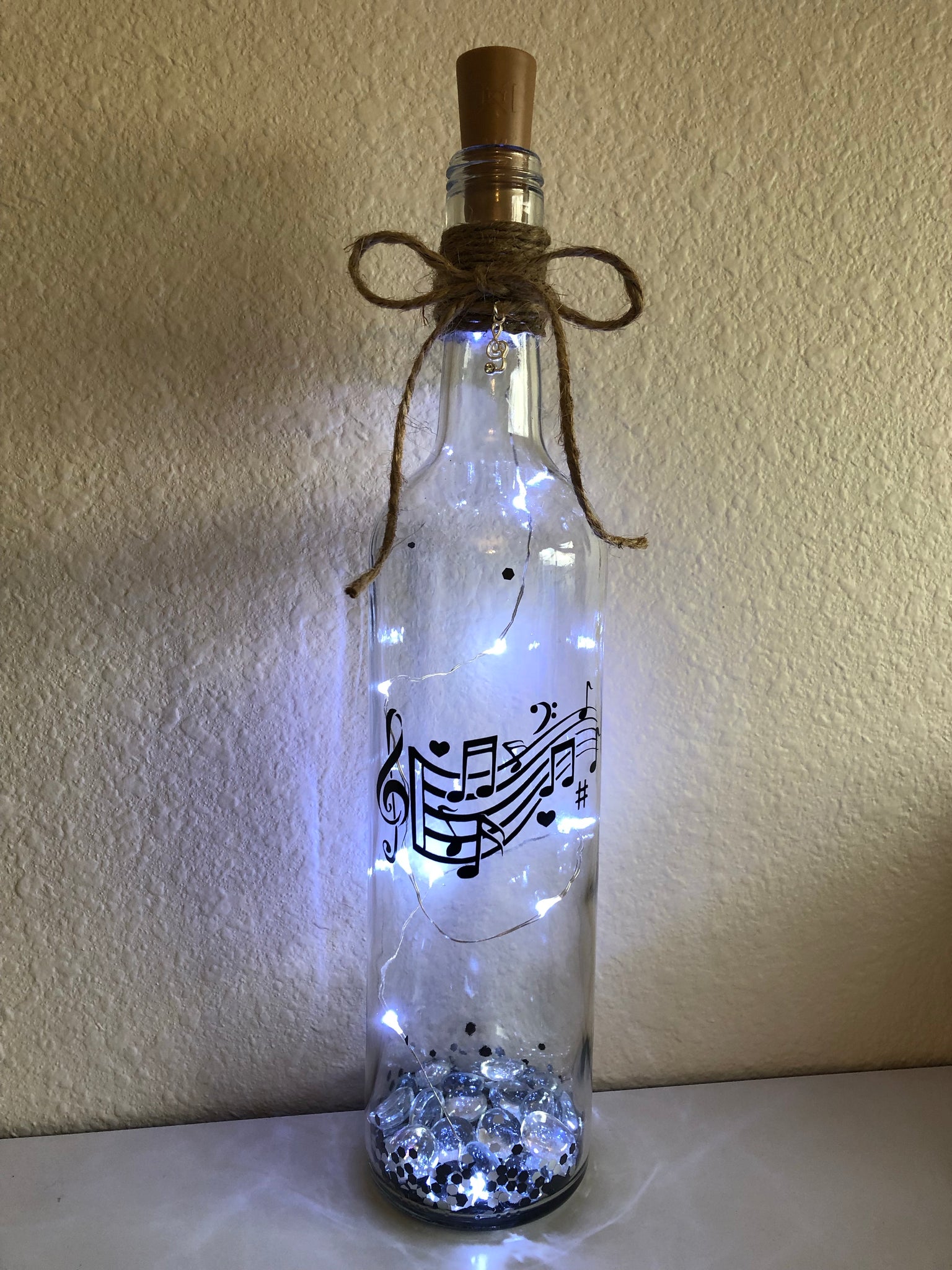 Music Notes Bottle with Lighrs